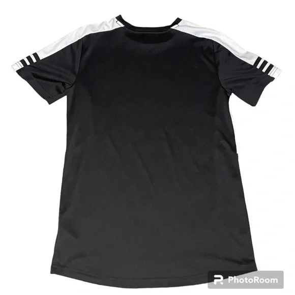 ADIDAS BLACK & WHITE LOGO JERSEY T-SHIRT, GIRLS 14/16 - Picture 2 of 5